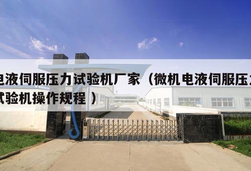 電液伺服壓力試驗(yàn)機(jī)廠家（微機(jī)電液伺服壓力試驗(yàn)機(jī)操作規(guī)程 ）